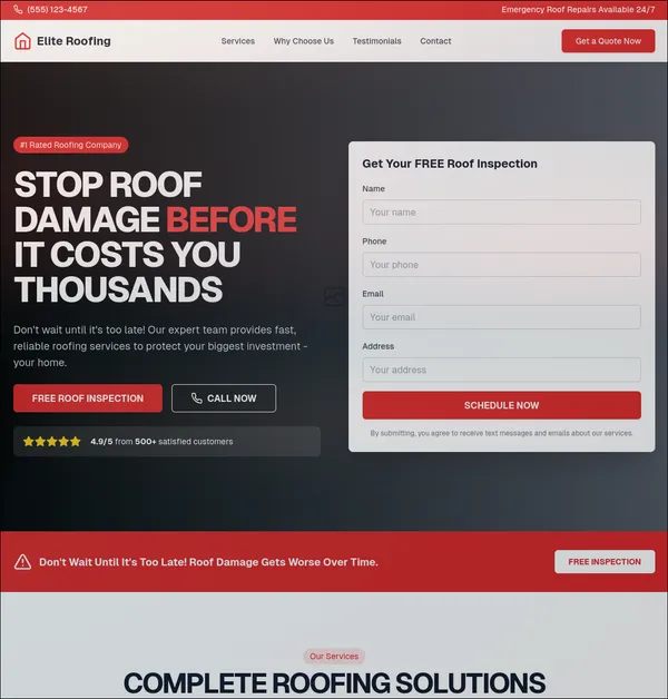 Roofing Project Example